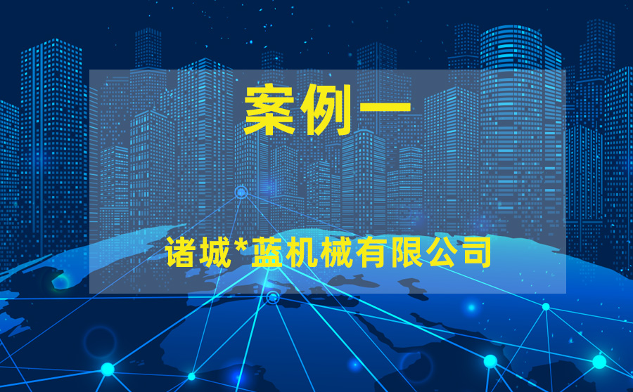 案例一 -諸城*藍機械有限公司
